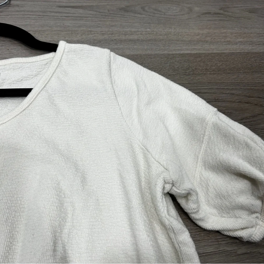 Madewell White Button Down Blouse with Puff Sleeves P2